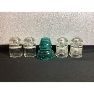 Glass Insulators Hemingray 42.28-47.47-47 Pyrex Kbb Has Small Chip .JW Lot Of 5
